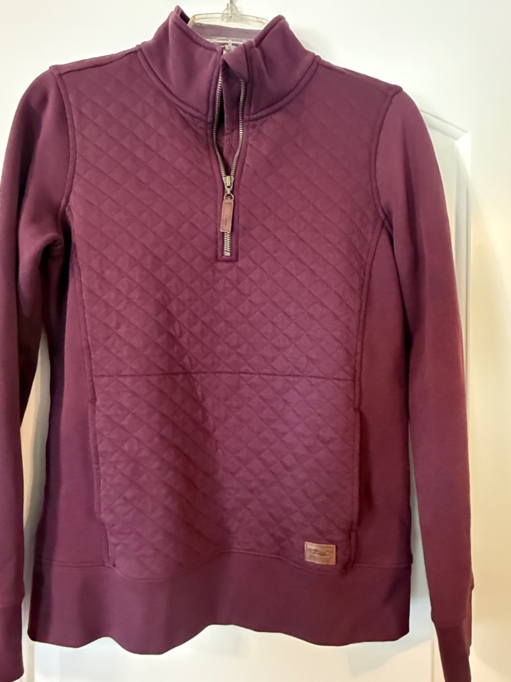 L.L. Bean Quilted 3/4 zip hoodie jacket SMALL